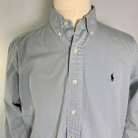 Ralph Lauren Classic Men's Long Sleeve Button Down Sz L Blue Gray Color 2/$50 - Picture 1 of 10